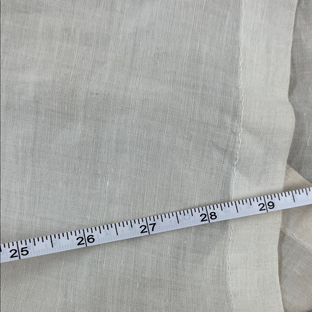 Calvin Klein Cream V-Neck Long-Sleeve Tunic 100% Linen Vintage Women Small - Picture 6 of 7